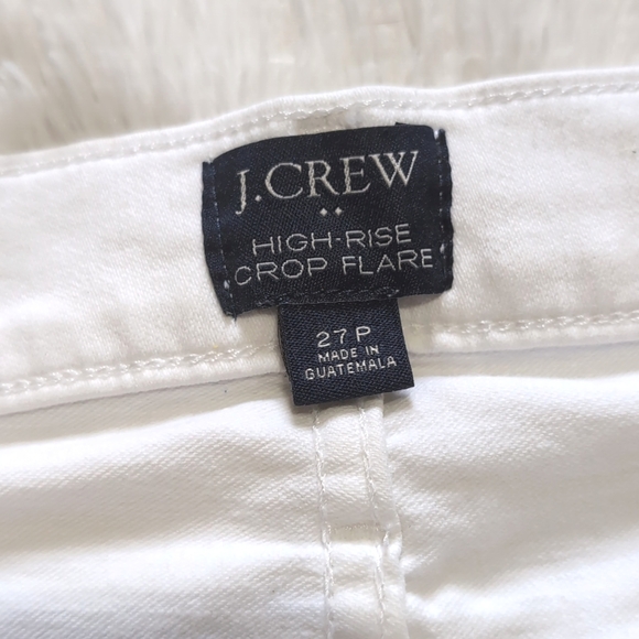 J. Crew White High Rise Crop Flare Jean Size 27 Petite - Picture 11 of 16